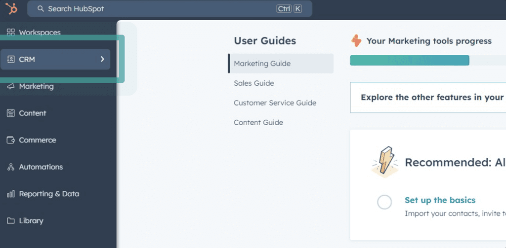 A guide step with a screenshot and instruction
